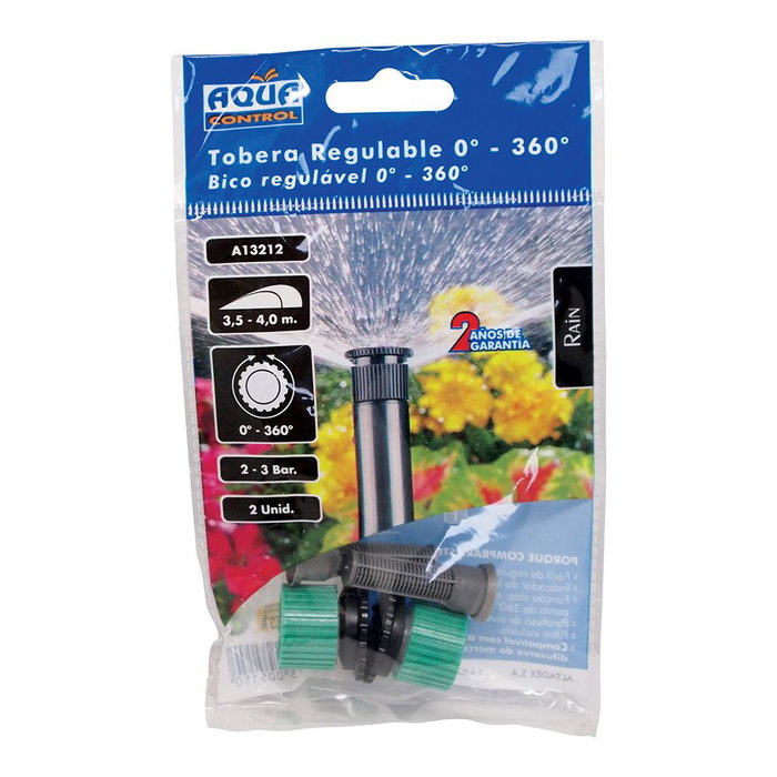 Aqua Control Aqua van 12 - Lot de 2 buses réglables 0-360°, portée 3,6 m, noir