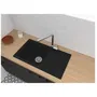 Stradour Evier 1 bac EINNA à encastrer, en SMC noir pailleté, dimensions 78 x 43,5 cm, vidage manuel et siphon inclus
