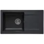 Stradour Evier 1 bac EINNA à encastrer, en SMC noir pailleté, dimensions 78 x 43,5 cm, vidage manuel et siphon inclus