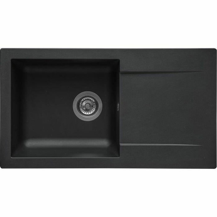 Stradour Évier à encastrer EINNA, SMC Noir Pailleté, 1 bac, 78 x 43,5 cm