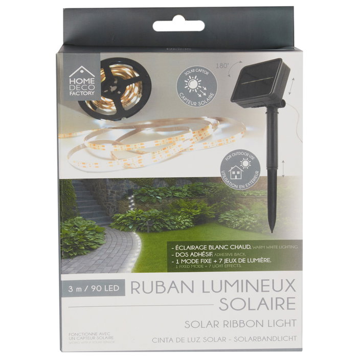 Home Deco Factory Guirlande Solaire 3m 90 LED Blanc Chaud Home Deco Factory Guirlande Solaire 3m 90 LED Blanc Chaud