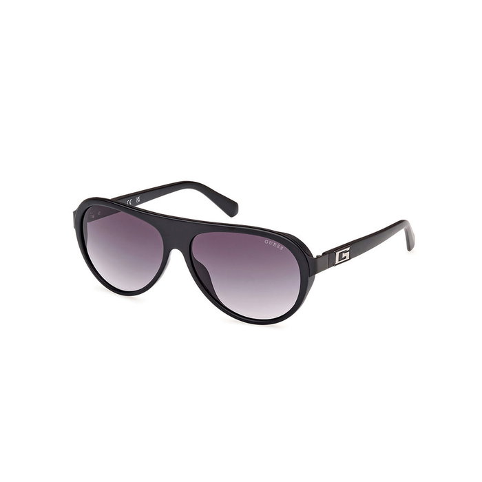 Guess Gafas GU00125 02B Lunettes de Soleil Aviateur Homme Noir Gris 60mm