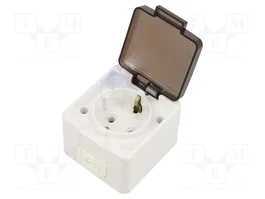 ABEX Socle d'alimentation Schuko blanc 2P+PE 16A 250V AC