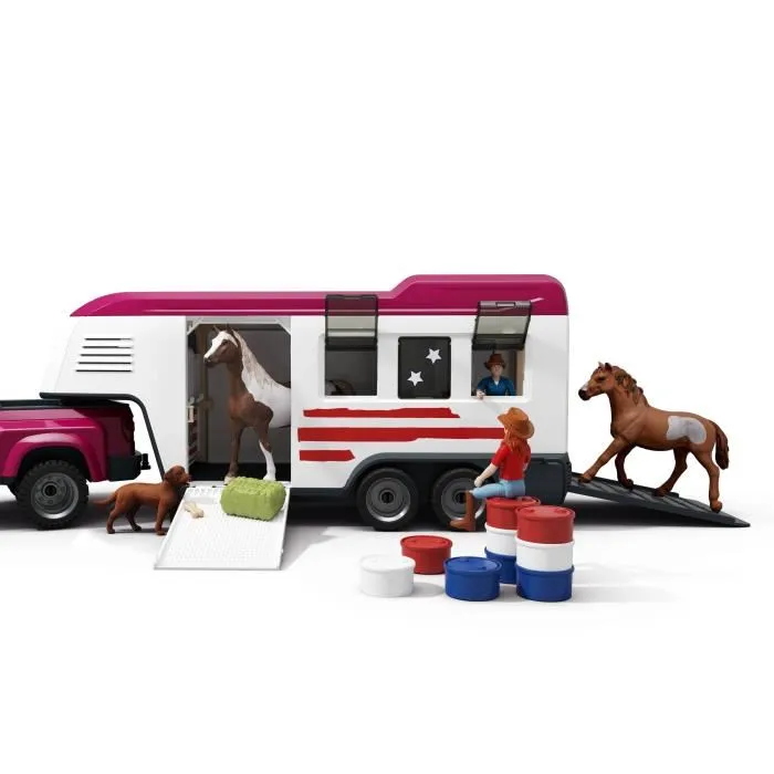 Schleich 42705 - Horse Club Pick-up et Remorque Équestre avec Accessoires pour Chevaux, Jouet pour Enfant 3 ans et plus Schleich 42705 - Horse Club Pick-up et Remorque Équestre avec Accessoires pour Chevaux, Jouet pour Enfant 3 ans et plus