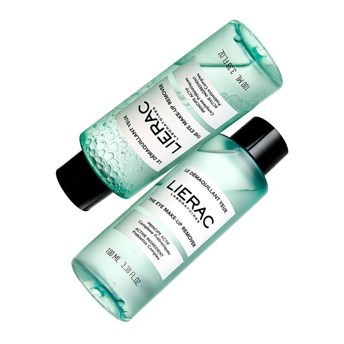 Lierac Démaquillant Yeux 100 ml - Démaquille Waterproof, Protège Cils, 99% Ingrédients Naturels, Complexe Prébiotiques Marins, Vitamine B5