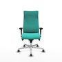 Piqueras Y Crespo Fauteuil Albacete en Similicuir Turquoise avec Mécanisme Synchrone et Base Aluminium