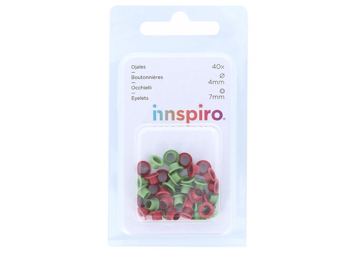 Innspiro Set de 40 œillets ronds couleurs surtidas 7mm