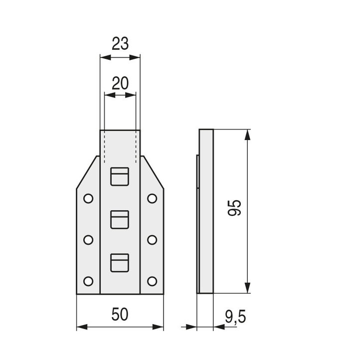 Q&Q R20 - Boîtier de resorte pour suspension de canapé en fer zincé - Compatible MULTITOM, COMPOS, DEREMACHE, DEMUELLE