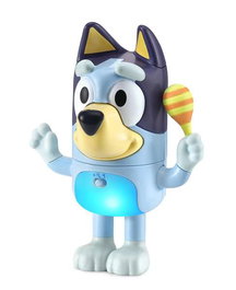 Vtech - ¡Muévete con Bluey! Jouet sauteur interactif avec activités, boutons, lumière et surprises - Version espagnole - Dimensions 17,5 x 13,5 x 9 cm