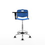 PIQUERAS Y CRESPO Tabouret Robledo Pivotant Bleu avec Structure Chromée