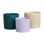ELHO Lex Pott - Pot de fleur Set 14 cm en plastique 100% recyclé - Blanc, Vert, Violet - Dimensions: L 14 x W 13.8 x H 12 cm - Intérieur