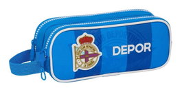 Safta Portatodo Double Real Deportivo De La Coruña, Boîte de rangement de sport double pour enfants, Dimensions 21 x 8 x 6 cm