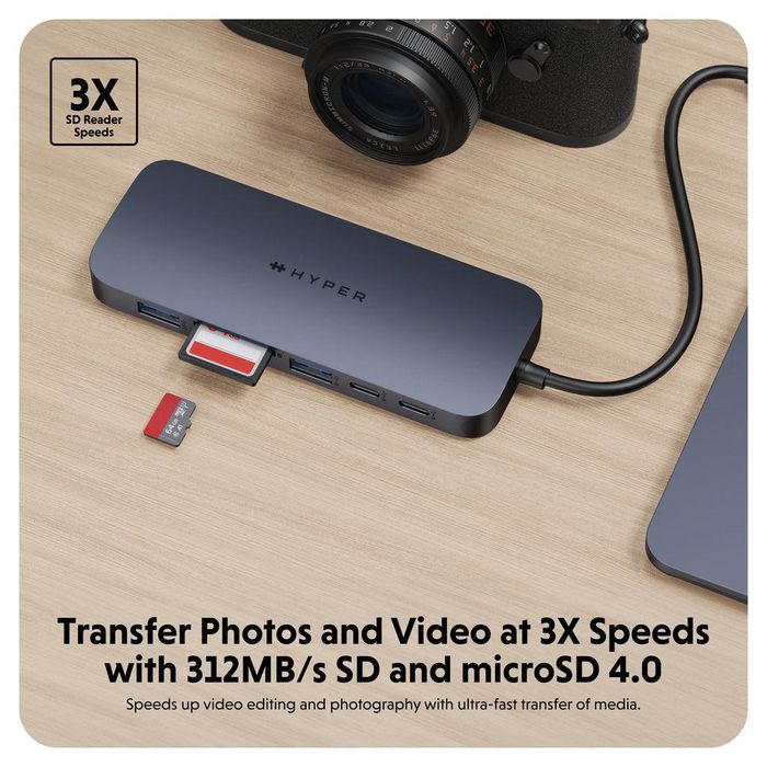 Hyper Hub USB-C 10-en-1 140W PD3.1 HDMI RJ45 SD/MicroSD 3.5mm Hyper Hub USB-C 10-en-1 140W PD3.1 HDMI RJ45 SD/MicroSD 3.5mm