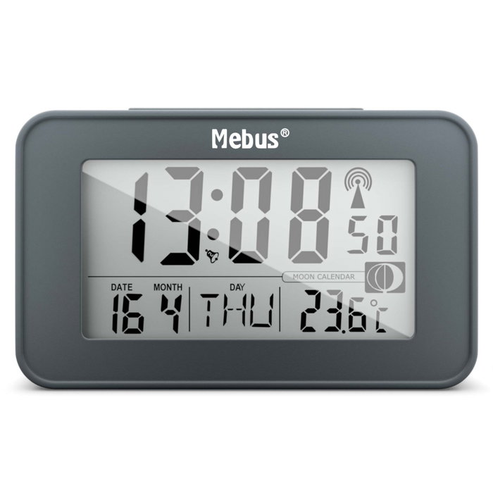 Mebus 51460 Réveil radio numérique Anthracite