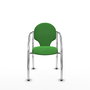 Silla Hellín tapizada con Tela color Verde. Brazos fijos
