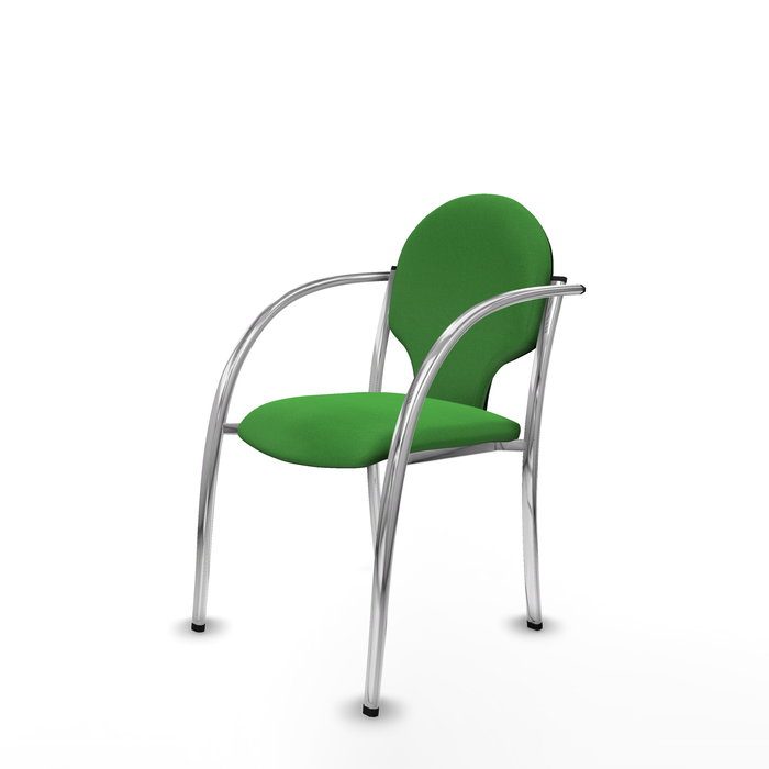 Silla Hellín tapizada con Tela color Verde. Brazos fijos Silla Hellín tapizada con Tela color Verde. Brazos fijos