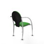 Silla Hellín tapizada con Tela color Verde. Brazos fijos