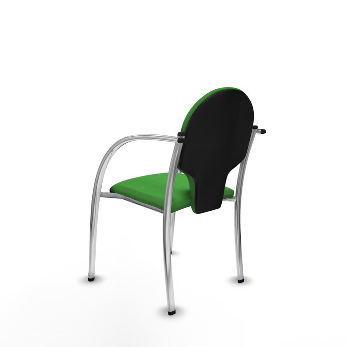 Silla Hellín tapizada con Tela color Verde. Brazos fijos Silla Hellín tapizada con Tela color Verde. Brazos fijos