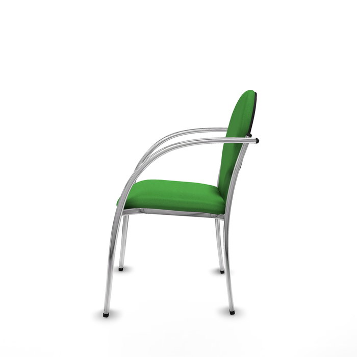 Silla Hellín tapizada con Tela color Verde. Brazos fijos Silla Hellín tapizada con Tela color Verde. Brazos fijos