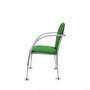 Silla Hellín tapizada con Tela color Verde. Brazos fijos