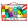 Infantino Set Sensoriel 20 Pièces - Set d'Éveil avec Balles, Animaux Aspergeurs et Cubes Colorés, Souples et Doux pour Bébé