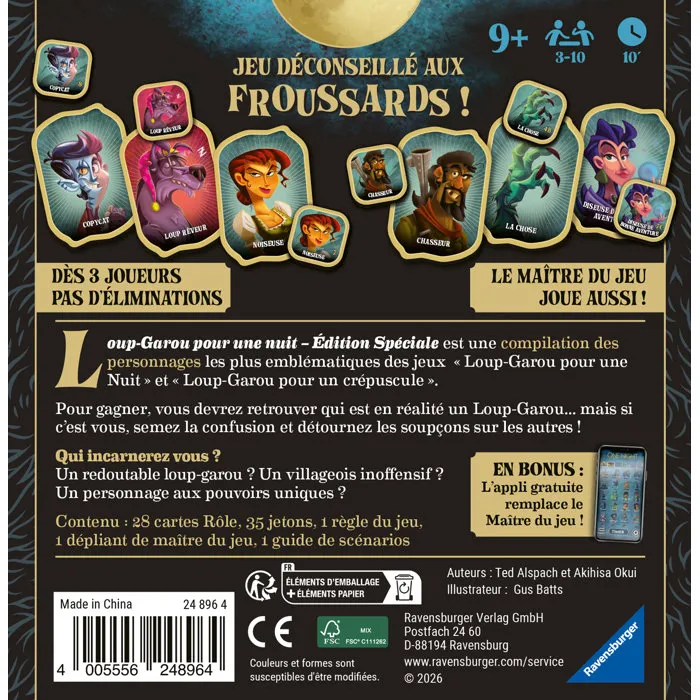Ravensburger Loup-Garou pour une Nuit Édition spéciale Best-of Loup-Garou Jeu d'Ambiance Ravensburger Loup-Garou pour une Nuit Édition spéciale Best-of Loup-Garou Jeu d'Ambiance