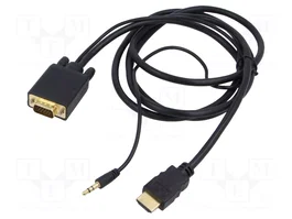 GEMBIRD Câble HDMI vers VGA avec Jack 3,5mm 1,8m Cablexpert