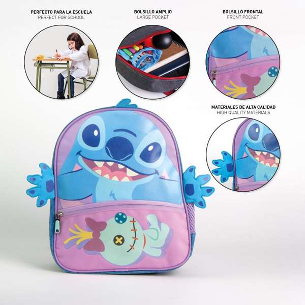 Cerdá Sac à dos enfant Stitch 2.5 x 3.0 x 1.0 cm - Bleu - Dès 3 ans Cerdá Sac à dos enfant Stitch 2.5 x 3.0 x 1.0 cm - Bleu - Dès 3 ans