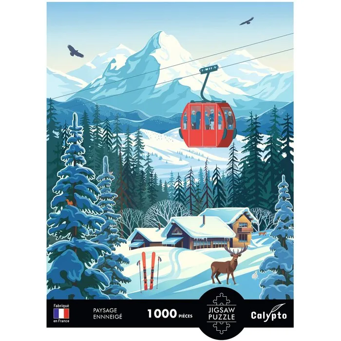 Sentosphere - Calypto - Puzzle 1000 pièces - Paysage enneigé - Toucher soyeux - Dès 9 ans