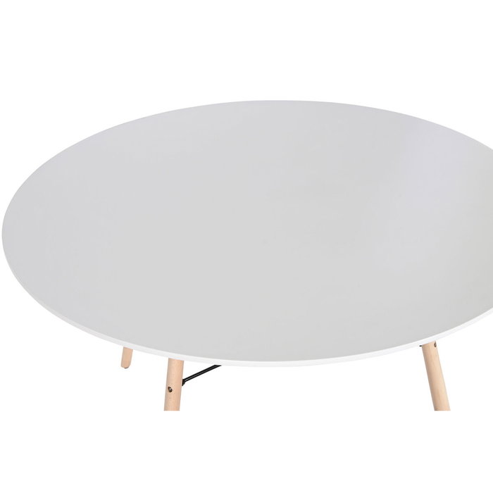 Table de Salle à Manger Home ESPRIT Blanc Noir Naturel Bouleau Bois MDF 120 x 120 x 74 cm