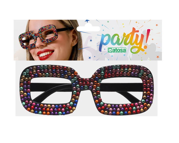 Lunettes multicolores pour femme adulte - Accessoire de fête, carnaval et déguisement rétro
