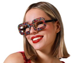 Lunettes multicolores pour femme adulte - Accessoire de fête, carnaval et déguisement rétro