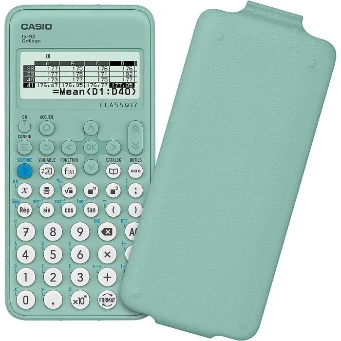 Casio FX-92 Classwiz : Calculatrice scientifique collège, écran haute résolution, 2D, tableur, QR Code, en français, autorisée aux examens