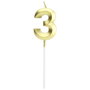 Party Time Bougie Anniversaire Chiffre 3 Or