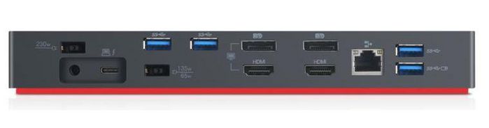 Lenovo 40AN ThinkPad Thunderbolt 3 Dock Gen 2 Station d'accueil avec Dual 4K, USB-C et gestion réseau pour PC portable EU