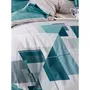 Parure de lit 1 housse de couette 220 x 240 cm + 2 taies d'oreiller 60 x 60 cm - 100% coton renforcé - Vert