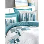 Parure de lit 1 housse de couette 220 x 240 cm + 2 taies d'oreiller 60 x 60 cm - 100% coton renforcé - Vert