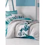 Parure de lit 1 housse de couette 220 x 240 cm + 2 taies d'oreiller 60 x 60 cm - 100% coton renforcé - Vert