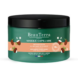 Beauterra Réparateur Mascarilla Soin Capillaire 2 en 1 Cheveux Secs et Abîmsés Nutrition Intense 250 ml