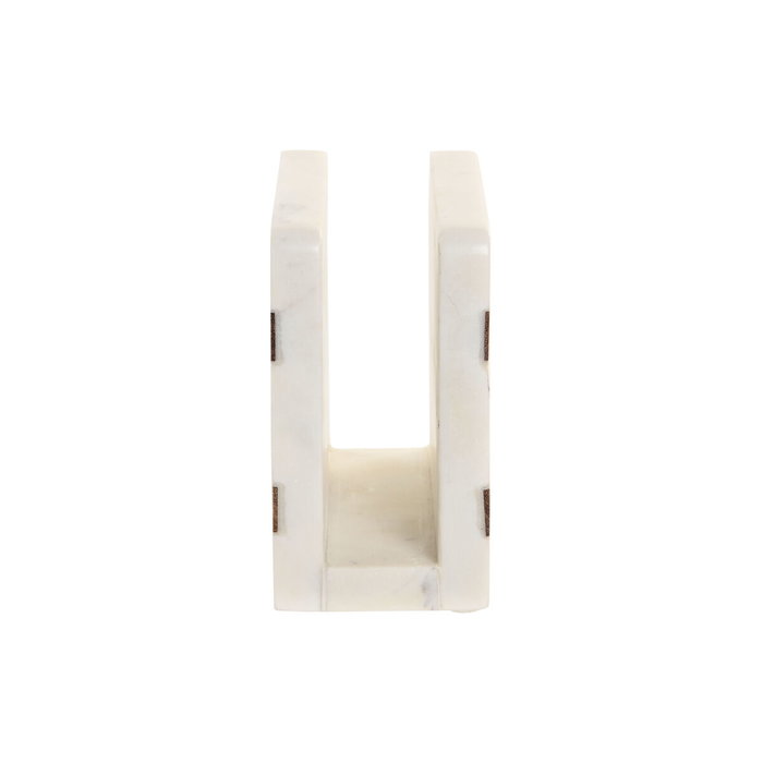 Porte-serviettes Home ESPRIT Blanc Naturel Bois d'acacia 12,7 X 7 X 12,7 CM