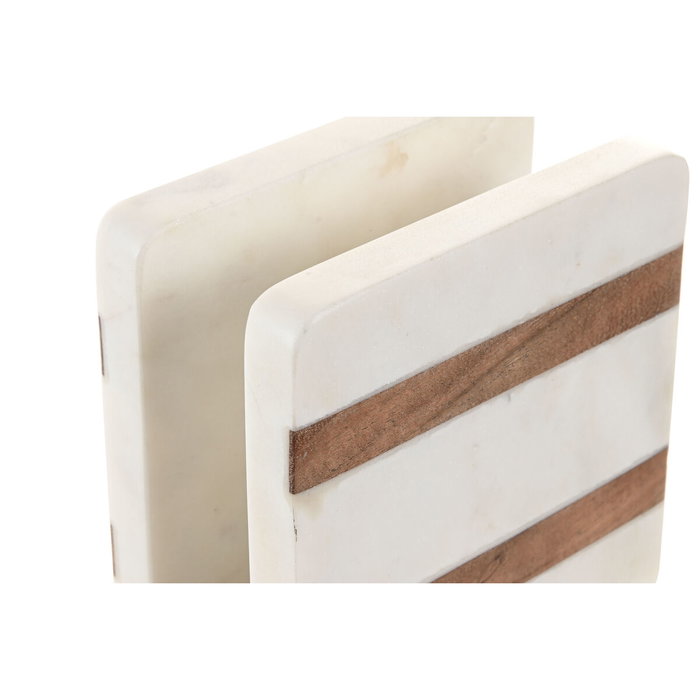Porte-serviettes Home ESPRIT Blanc Naturel Bois d'acacia 12,7 X 7 X 12,7 CM