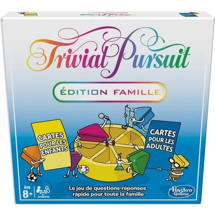 Hasbro Gaming Trivial Pursuit Famille - Jeu de société de questions-réponses, Version française, 2400 questions pour adultes et enfants Hasbro Gaming Trivial Pursuit Famille - Jeu de société de questions-réponses, Version française, 2400 questions pour adultes et enfants