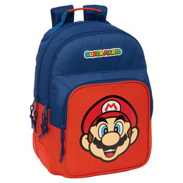 SAFTA Mochila Super Mario Bros Mamma Mia 42 cm, adaptable au chariot portemochila, compartiments principaux et latéral pour bouteille, dimensions 32 x 15 x 42 cm
