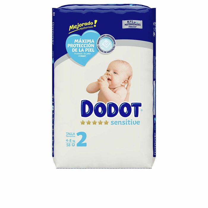 Dodot Sensitive Couches Taille 2, 4-8 kg, 58 unités