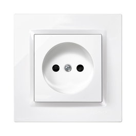 Simon Enchufe Bipolar Blanc avec Cadre Série 10 230V 16A IP20 Plastique 8,4x4x8,4 cm