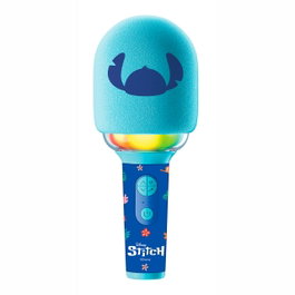 Lexibook Microphone de karaoke Stitch Mic280D Disney avec haut-parleur, lumière LED, Bluetooth, effet écho, pour enfants dès 6 ans