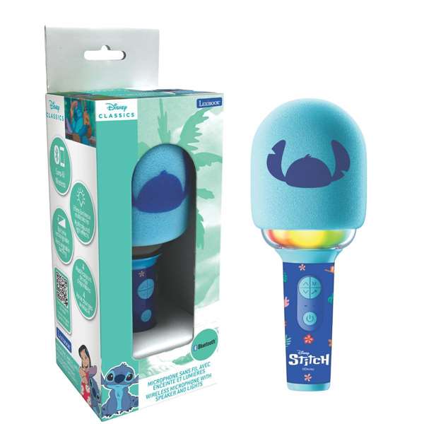 Lexibook Microphone Karaoké Stitch Bluetooth avec effets de voix