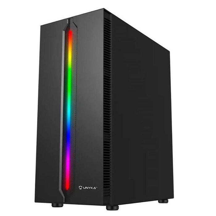 UNYKAch Lumina 205 Boîtier PC Gaming ATX Noir avec Fenêtre en Verre Trempé Ventilateur ARGB USB 3.0