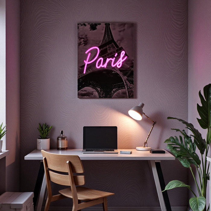 Home Deco Factory Cadre Néon LED Paris 30x40 cm Home Deco Factory Cadre Néon LED Paris 30x40 cm