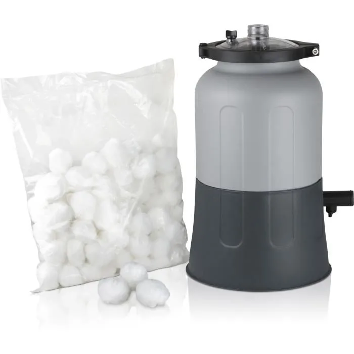 Gre FAQC40 - Groupe de filtration compact piscine, 3.8 m³/h, pompe 40W, économie d'énergie, avec Aqualoon (256g), idéal petits espaces